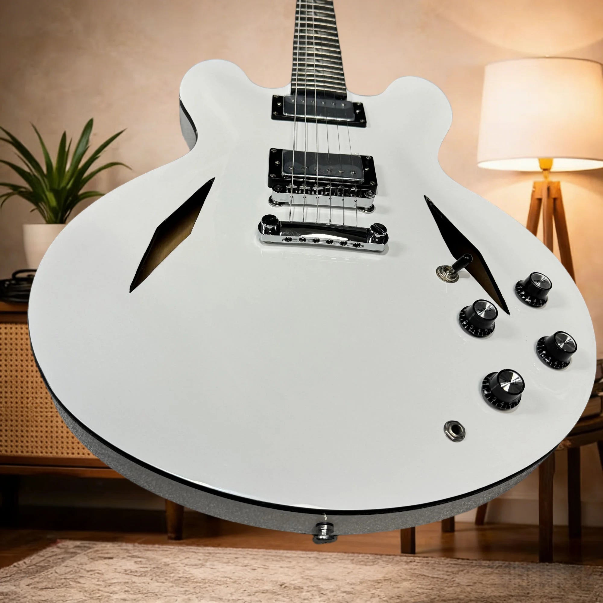 White DG-335 6-String RoseWood Fingerboard Maple Body Unisex Electric Guitar Free Shipping | Kimlud Professional Luxury Table