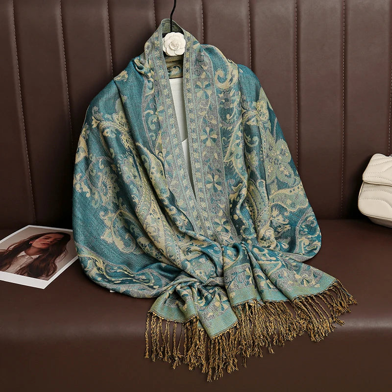Luxury Brand Autumn Cashmere Pashmina Shawl Lady Wrap Warm Winter Scarves Design Print Female Foulard Cotton Stoles...