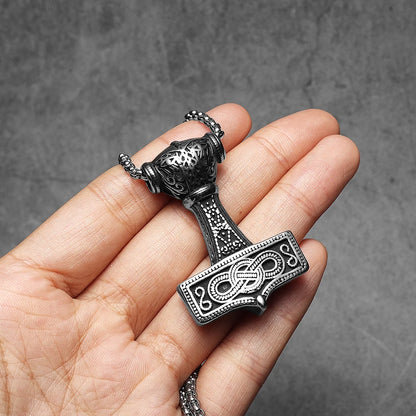 Viking Thor's Hammer Men Necklaces With Pendant Stainless Steel Jewelry For Male Women Punk Hip Hop Accessories Gifts...