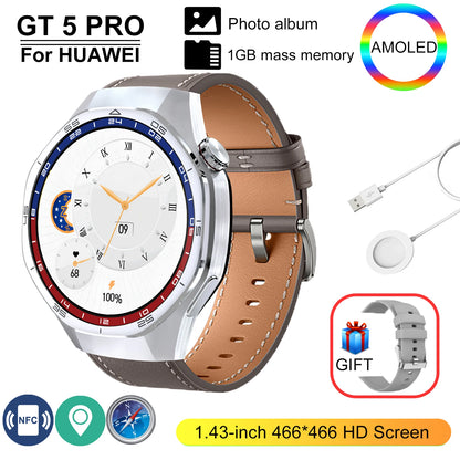 GT 5 Pro 2025 New SmartWatch Men 466*466 HD Screen 24h Blood Pressure Monitoring Men's Women NFC GPS Outdoor Sports Smartwatch