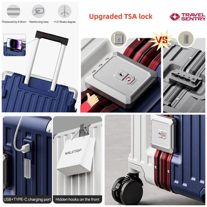 Luxury Travel Suitcase High Quality Upgrade Thicken PC Material Rolling Luggage with Aluminum Frame TSA Lock...
