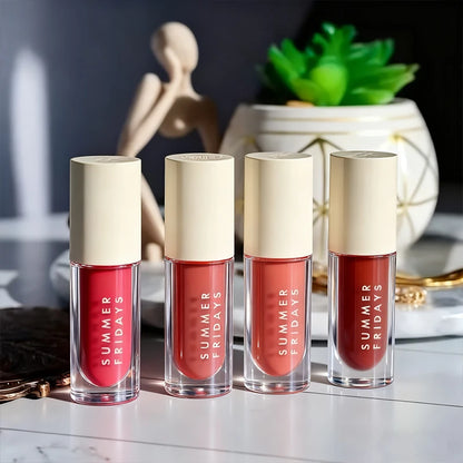 Summer Fridays Lip Balm Moisturizing Mirror Lip Gloss Lip Vanilla Pink Sugar Pink Guava Cake Smell Lipstick Shimmer Oil Makeup