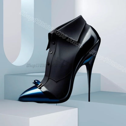 Splicing Stiletto Buckle Decor Pumps Pointed Toe Fashion British Style Summer Design for Women Party Shoes Zapatos Para Mujere