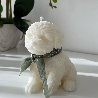 Teddy Dog Candle Mold Cute Animal Pet Puppy Dog Handmade Aromatherapy Plaster Soap Silicone Mould DIY Home Decoration Tools - Kimlud