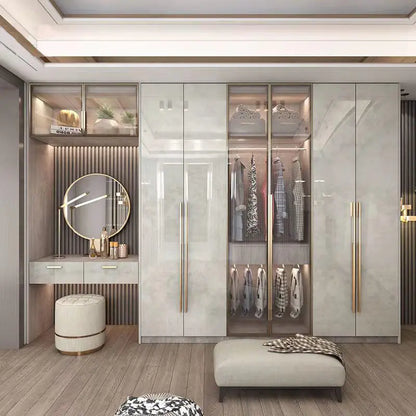 Support Storage Wardrobes Glass Door Shelves Organizers Luxury Wardrobe Bedroom Storage ClothesCupboard Armoires home Furniture - Kimlud