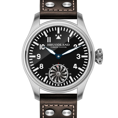 Hruodland 43mm Pilot Men's Manual Mechanical Watch Sapphire Crystal BGW-9 Night Light Turbine Retro Waterproof 5Bar reloj hombre