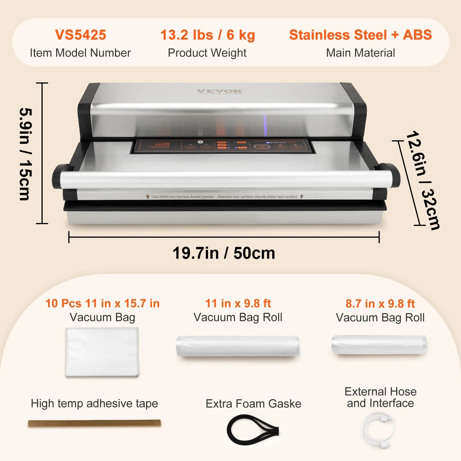 SucceBuy Commercial Vacuum Sealer Machine Multifunction Automatic Food Packaging with Bag Roll Storage Cutter for Home...