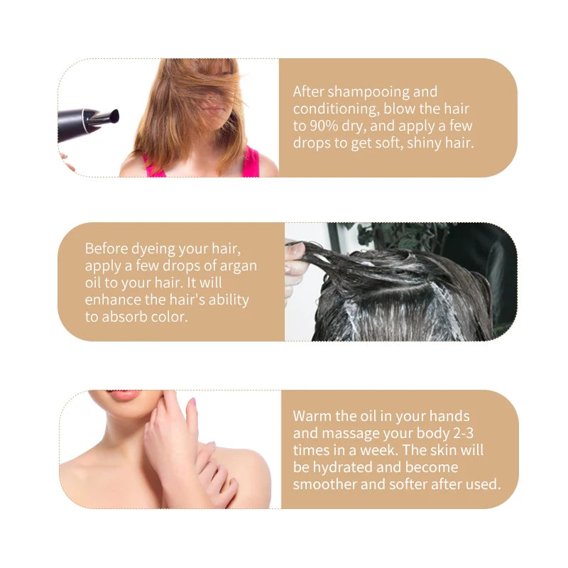 PURC Morocco Argan Oil Hair Care Products 100ML Smoothing Straightening Hair Oils Repair Damaged Frizz Scalp Treatment Hair Care