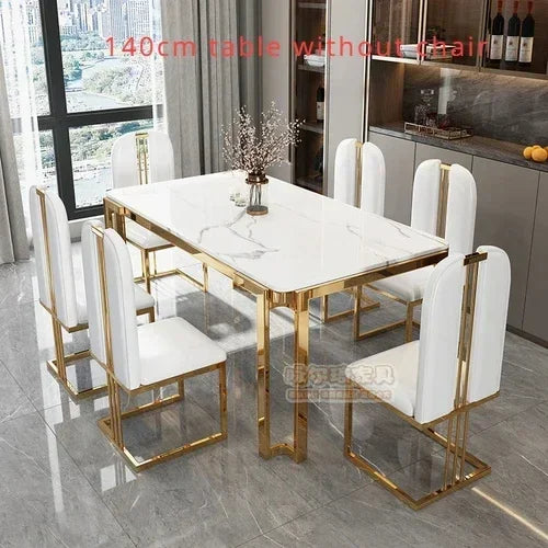 Flexible Luxury Table Chairs Modern Leg Metal Design Rectangular Dining Table Space Saving Funky Table A Manger Unique Furniture