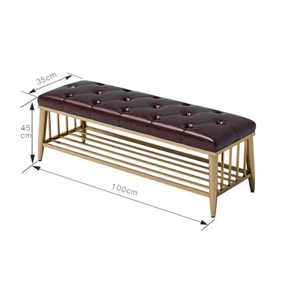 Modern Entryway Metal Shoe Cabinet Luxury Living Room Sofa Stool with Cushion Scandinavian Changing Stool Home Hall Furniture - Kimlud