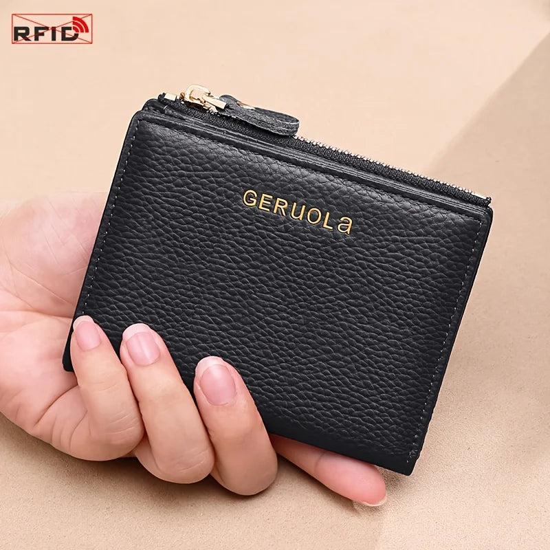 GERUOLA Wo's RFID Blocking Wallet - Slim Lightweight 2-in-1 Zippered Card Holder & Coin Purse, Foldable Compact Design...
