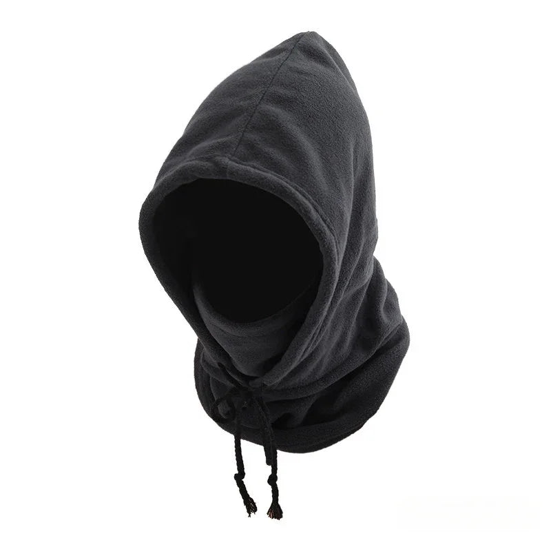 Unisex Winter Balaclava Knit Hood - Windproof Mask with Drawstring, Motorcycle Riding Headgea Warm Knitted Cap Cold Weather