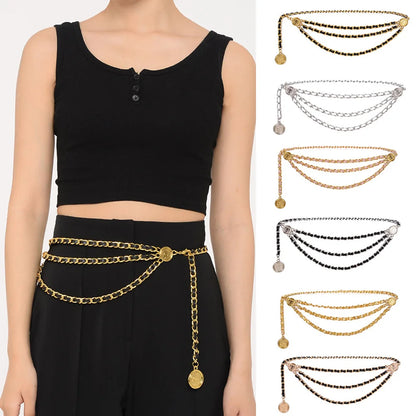 Metal Tassel Chain Waist Chain Belt For Women Temperament Retro Pendant Decoration Simple Durable Thin Belt | Kimlud Mid...