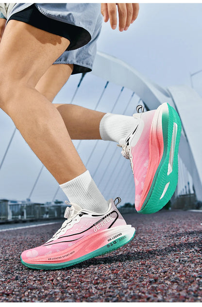 Professional Sports Running Shoes For Men Marathon Air Cushion Carbon Plate Double-layer Mesh Women Athletic Racing Sneakers - Kimlud