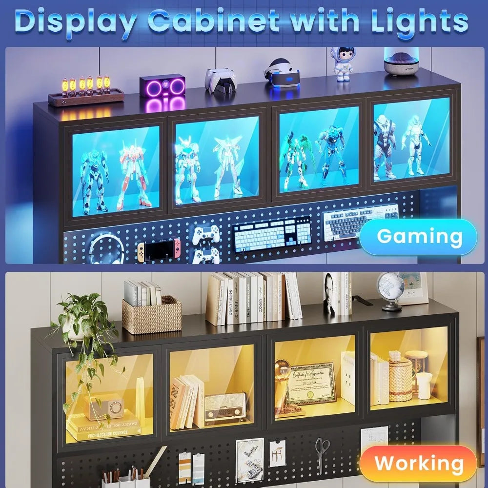 SEDETA 68.9 Standing L Shaped Gaming Desk, Office Computer Desk with Storage Hutch and Drawers, Stand Up Corner Desk...