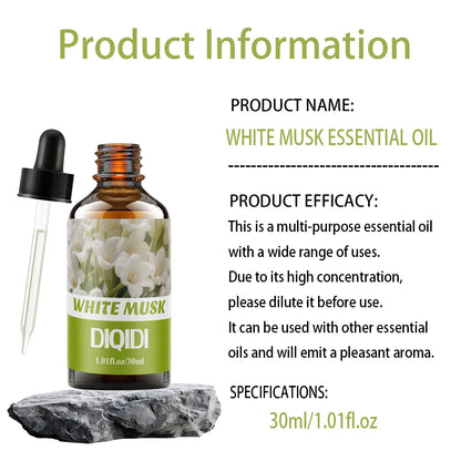 White musk essential oil, home essential oil, clear air, perfume candle, DIY essential oil, hotel, office, bedroom use. Aromathe