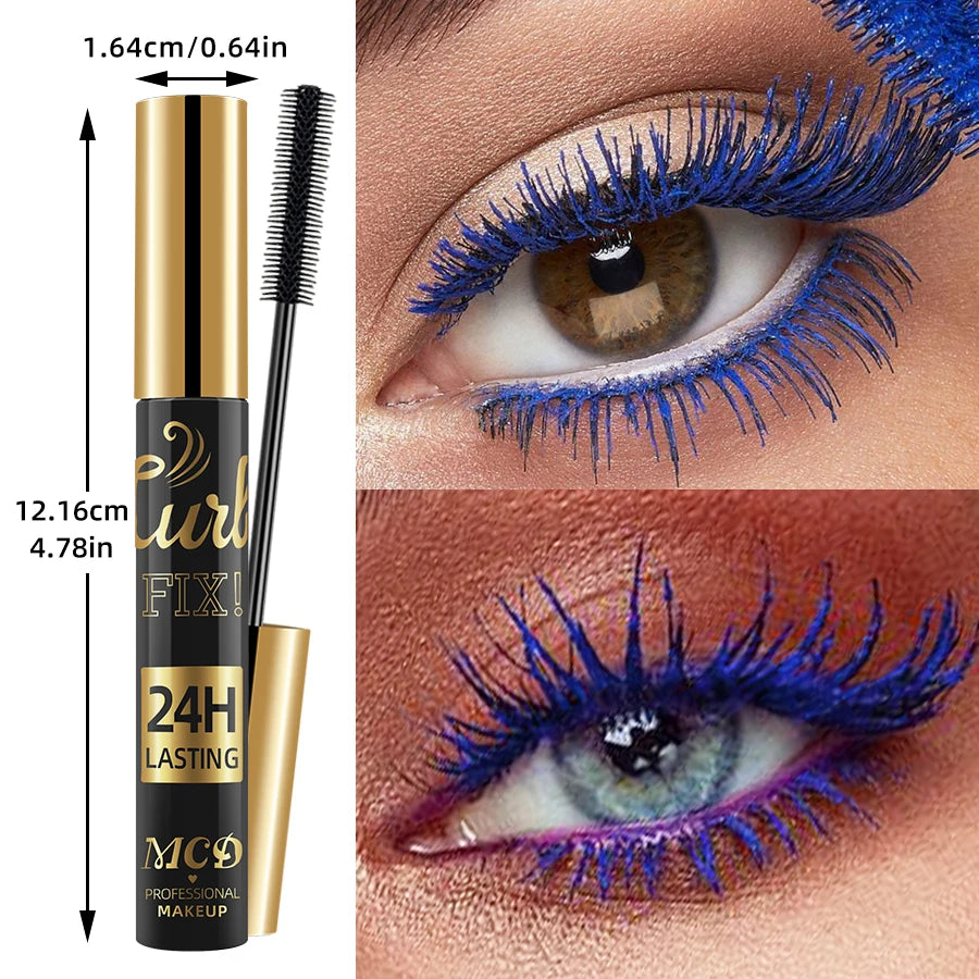 5D  Waterproof  Mascara Vibrant  9 Color-Lasting Curl Ink Formula -Eyeliner Extension  Blue Green Black Eye Makeup Cosmetic