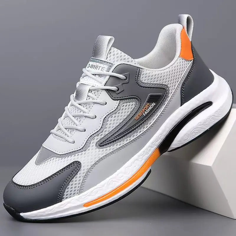 2026 New Men Sneakers Mesh Platform Shoes Fashion Outdoor Man Running Shoes Lace Up Breathable Men Shoes Durable Tenis Masculino