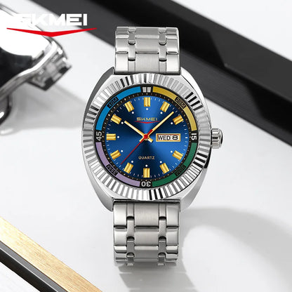 Men's quartz watch, fashionable business waterproof stainless steel watch, casual sports clock Reloj V179