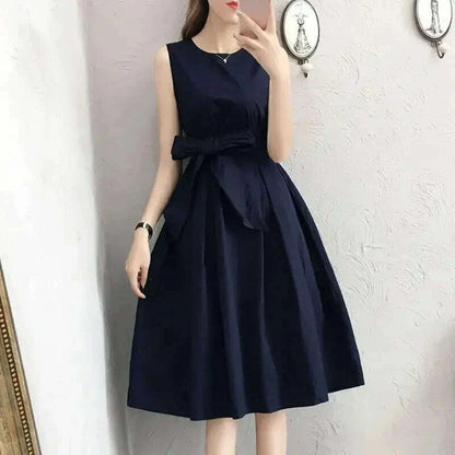 French Vintage Design Unique Summer New Hepburn Style Goddess Elegant Sleeveless Dress Fairy System Women's Dress China Origin