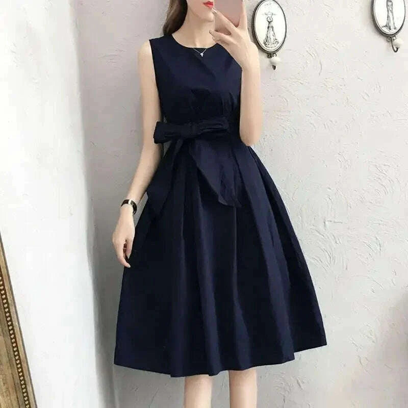 French Vintage Design Unique Summer New Hepburn Style Goddess Elegant Sleeveless Dress Fairy System Women's Dress China Origin