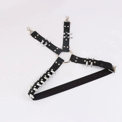 Punk Thigh Garter Belt Black Leather Leg Harness Rave Thigh Straps,Thigh Leg Harness Goth Cosplay - Kimlud