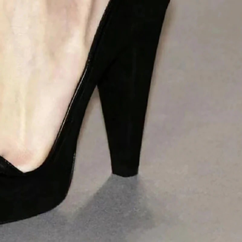 Black Vintage Bow Pumps Spike High Heels Round Toe Suede Upper Unique Elegant Women Summer Slip On Casual Office Lady Shoes