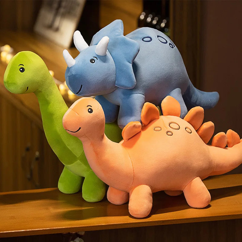 Cartoon Colorful Dinosaur Plush Toy Cute Stuffed Animals Triceratops Plushies Kawaii Soft Kids Toys for Boys Girls Home Decor