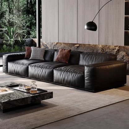 Family Italian Living Room Sofas Genuine Leather Sectional Apartment Relaxing Sofa Elegant Comfortable Muebles Home...