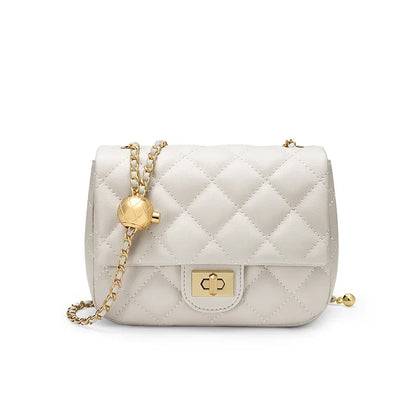 GOLF Lingge Chain Womens Small Square Bag Leather Shoulder Mini Crossbody Bags Banquet Handbag New Fashion Items for Women 2024 - Kimlud
