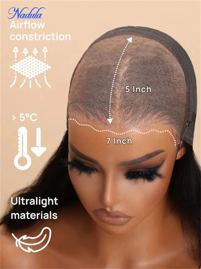 Nadula Wet and Wavy Human Hair Wig Bye-Bye Slip™ 13×4 & 7×5 Pre Cut HD Transparent Lace Front Glueless Wig Ready to Wear...