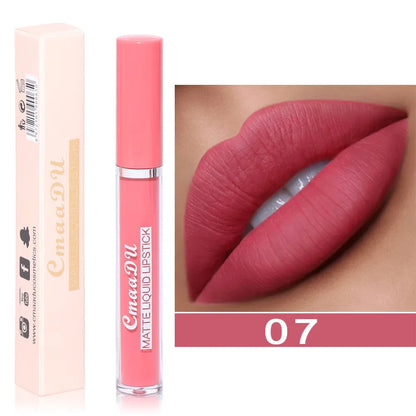Nude Velvet Matte Lipstick Long Lasting Waterproof Rendering Non-stick Cup Makeup Lip Glaze Lips Liner Pencil Woman Cosmetics