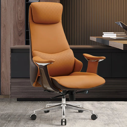 High Back Executive Boss CEO Manager Office Chair Comfortable Aluminum Base Adjustable Height Computer Chair | Kimlud...
