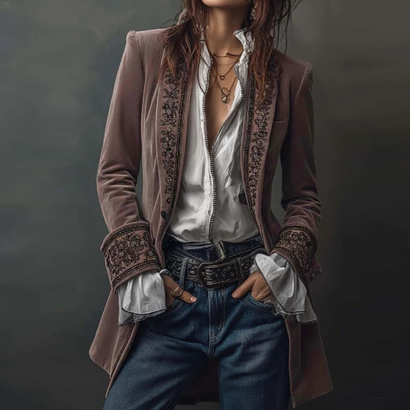 New V Neck Patchwork Elegant Chic Jackets, Women Spring Autumn Long Sleeve Fashion Coat, Casual Simple Ladies Cardigan Outerwear