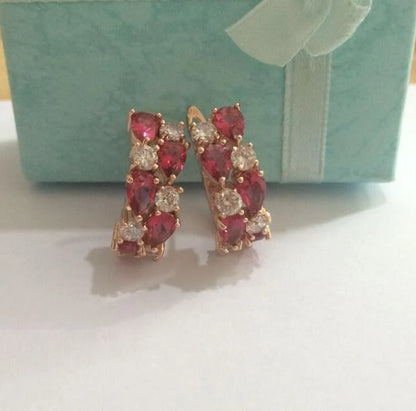 LXOEN 2022 Classic Semi-precious Stone Stud Earrings for Women Silver Color Round Studs Ear Jewelry brinco Gift bijoux
