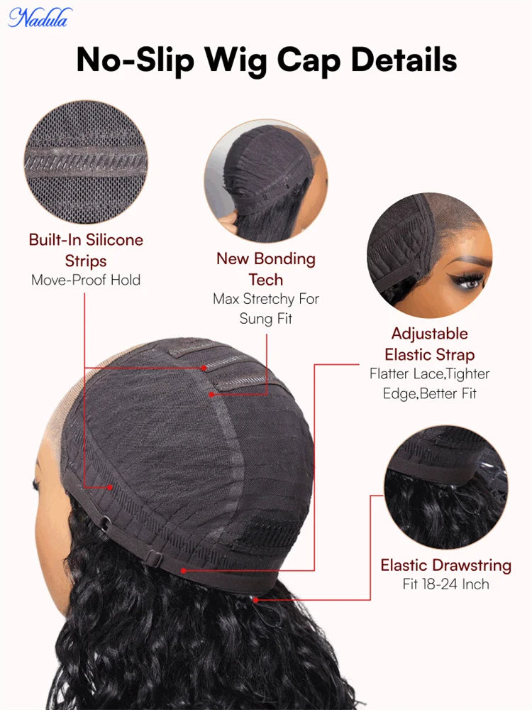 Nadula Bye-Bye Slip Burmese Curly Glueless Wig 100% Human Hair Chestnut Brown Color with Finger Coils Suitable for All...