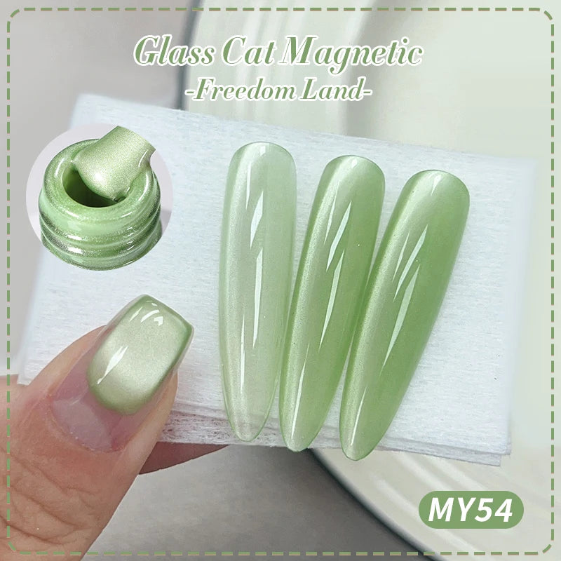 BORN PRETTY 10ml Pink Glass Bead Cat Magnetic Gel Nail Polish Spring Moonlight Jelly Crystal Semi Permanent Soak Off Manicure