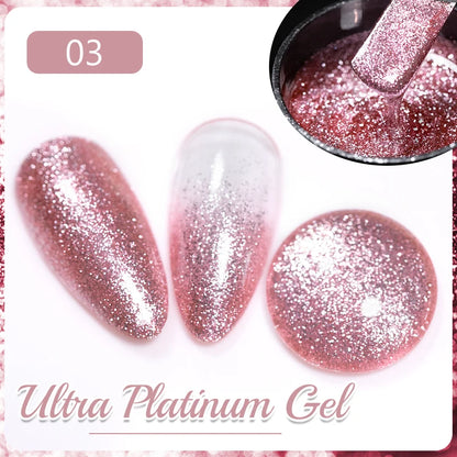 7.5ML Sparkling Reflective Glitter Gel Nail Polish Pink Purple Red Blue Colors Dark Flashing Nail Gel Soak Off UV Nail Varnish