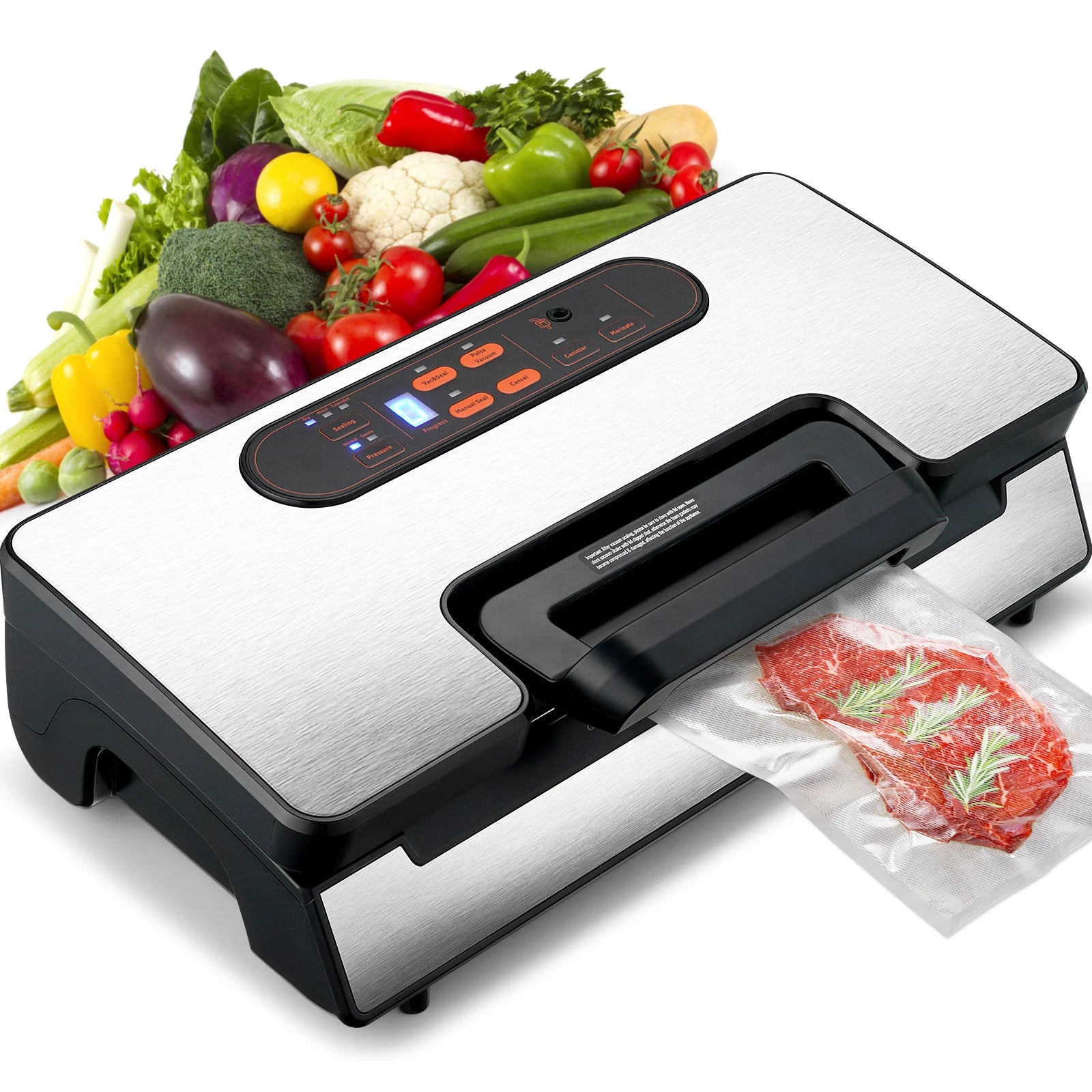 SucceBuy 90Kpa 130W Vacuum Sealer Food Packaging Machine with Free 10pcs Vacuum bags for Household Kitchen Vacuum Food Sealing - Kimlud