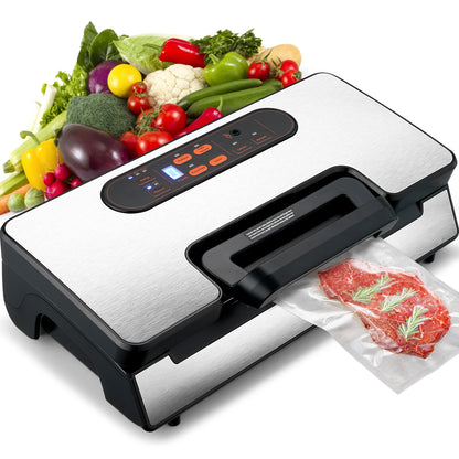 SucceBuy 90Kpa 130W Vacuum Sealer Food Packaging Machine with Free 10pcs Vacuum bags for Household Kitchen Vacuum Food Sealing - Kimlud