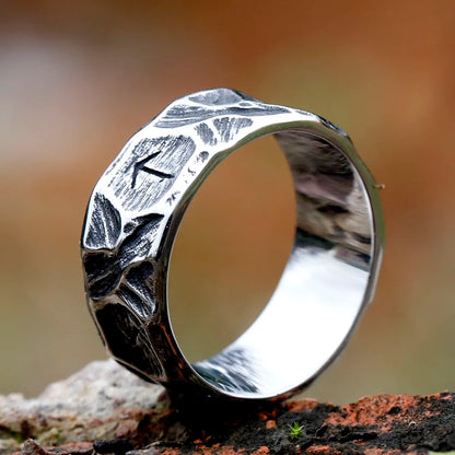 Wholesale Stainless Steel Odin Norse Anel Amulet Rune Couple Dating Viking Rings For Men Women Retro Jewelry Gift Dropshipping