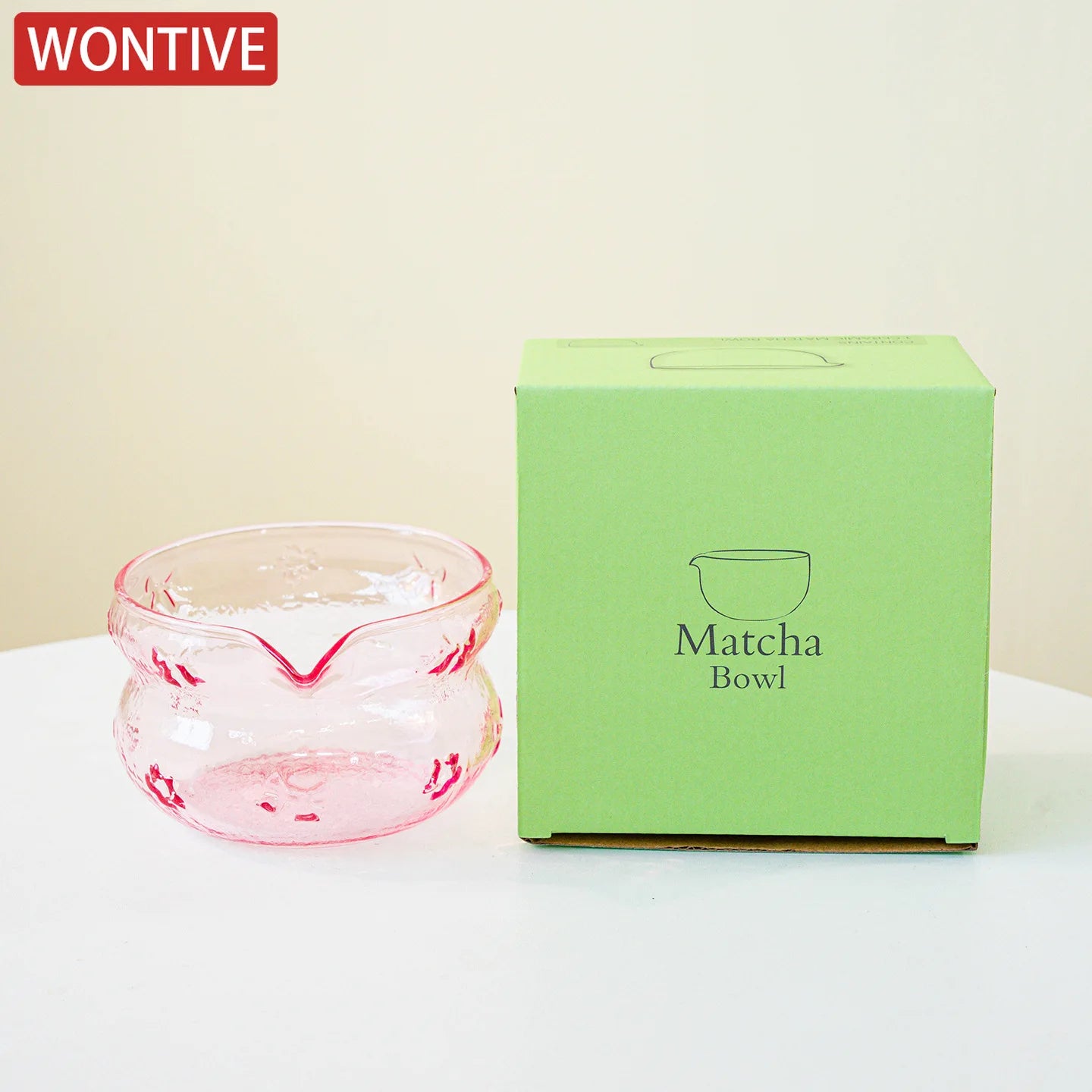 Pink and Purple Glass Matcha Matcha Bowl Heat-resistant Kung Fu Tea Set Accessories Ceremonial Matchas Mixing Bowl Kitchen tools