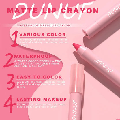 18-Colors Lipstick Pencil Waterproof Sexy Red Matte Contour Tint Lipstick Lasting Non-stick Cup Lipliner Pen Lip Makeup...