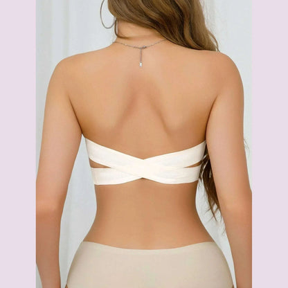 Popular Women's Strapless Bra Cross Side Buckle Underwear