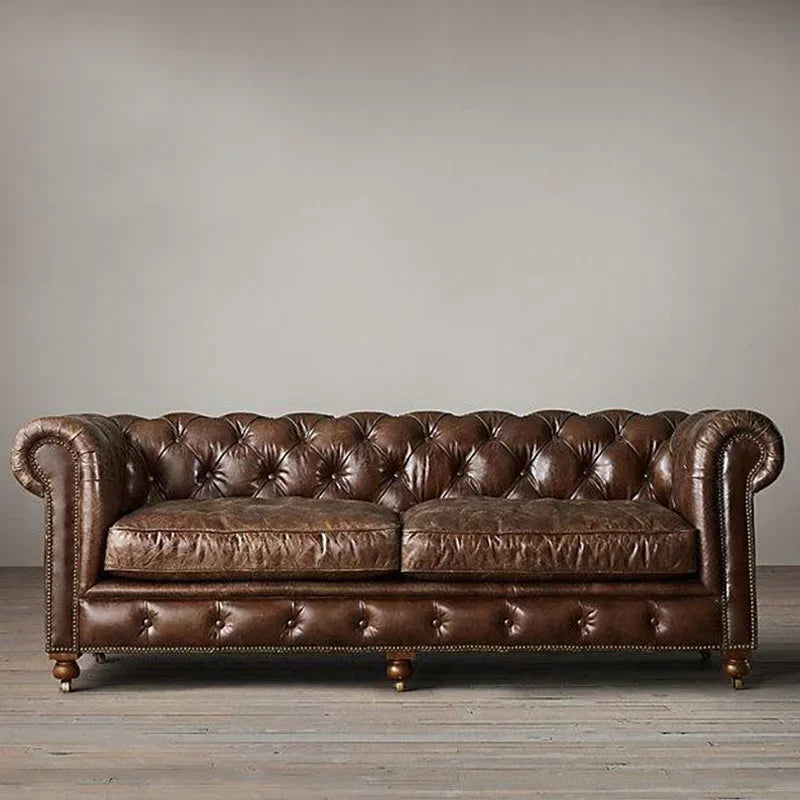 A Luxury vintage Chesterfield Sofa Antique Deep Button American 3 sitzer leder sofa Luxurious Elegant royal wohnzimmer...