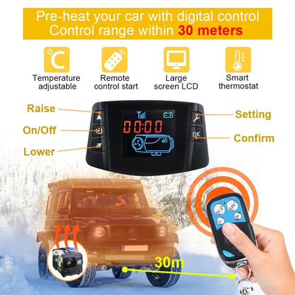 12V 24V 8000W Car Heater Air Diesel Heater Aluminum Shell Air Parking Heater Warmer Wireless LCD Remote Control Engine Preheater