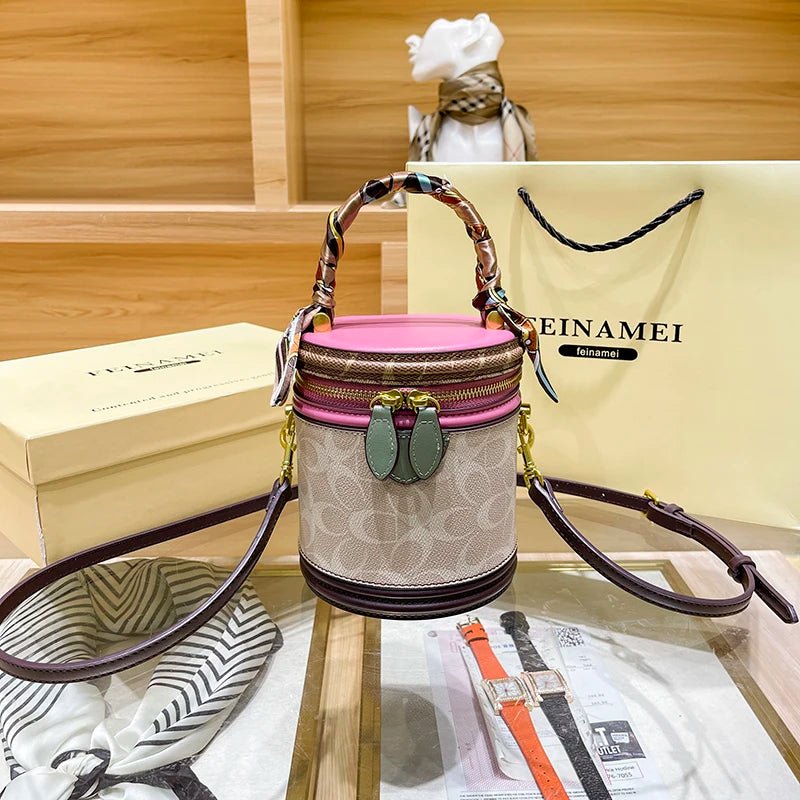 Women's handbag 2023 new fashion designer cylinder bag handbag single shoulder crossbody women's bag small bag | Kimlud...