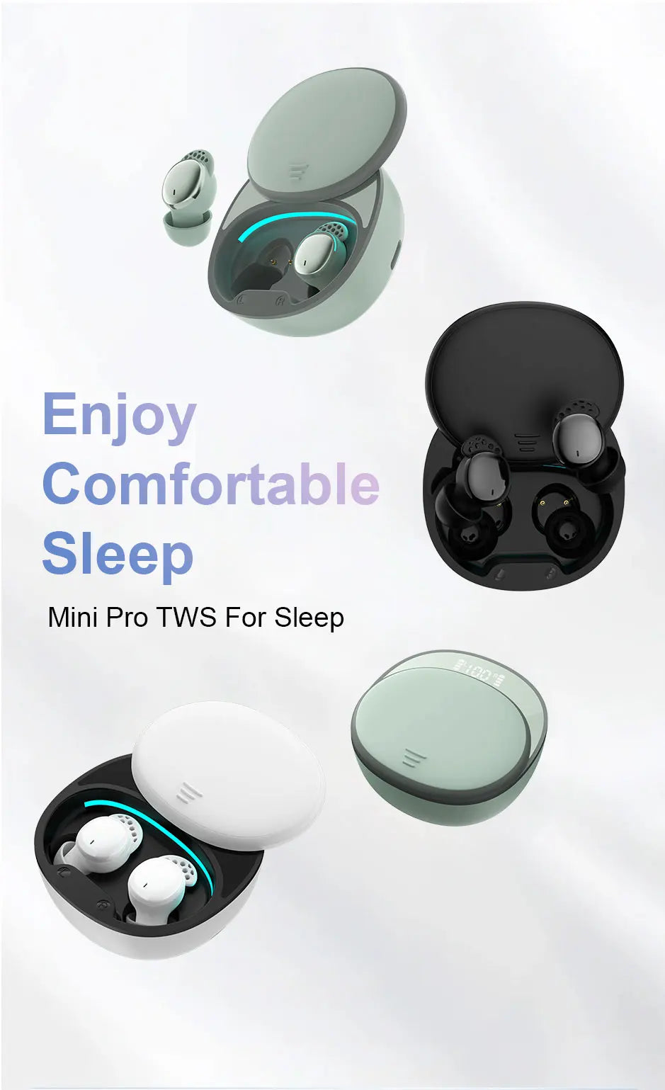 Wireless Earphone Sleep Earbuds for Side Sleepers Wireless Earbuds Comfortable Noise Blocking Music Sleep Dual Mode |...