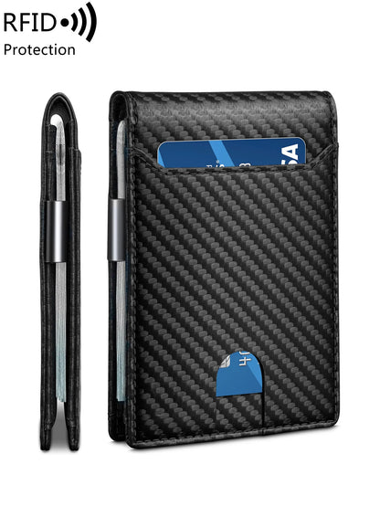 Minimalist men's wallet multifunctional RFID blocking front pocket portable card holder solid color large capacity 11 cardwallet