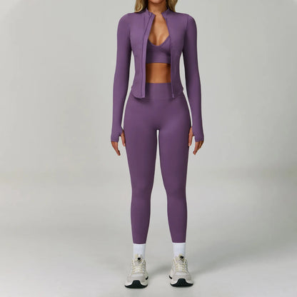 2/3PCS Seamless Sport Yoga Set Women's Breathable High Waist Fitness Sportwear Women Sports underwear Set Gym Workout Clothes - Kimlud